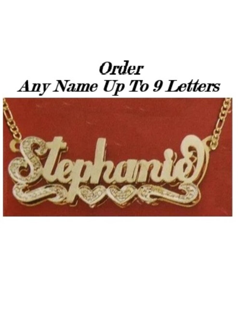 Personalized 3D Double Plate Name Necklace – Custom Gold or Two Tone Nameplate J